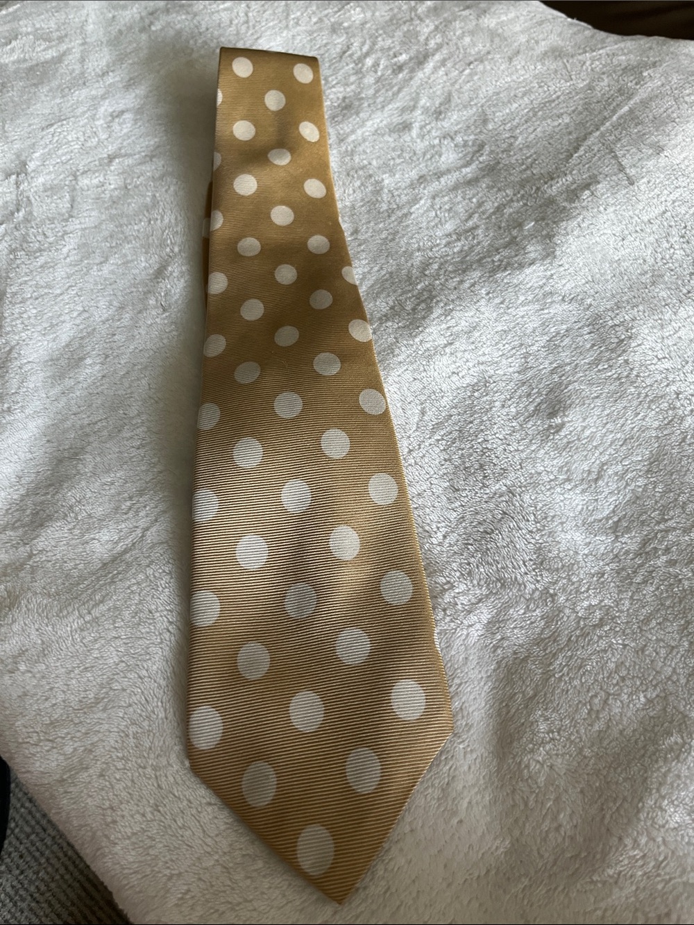 Classic Polka Dot Silk Tie in Gold - from designer Countess Wara